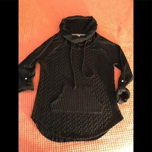 No Boundaries - Black and silver cowl neck sweater